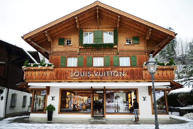A general view of Gstaad and the Louis Vuitton boutique on January News  Photo - Getty Images